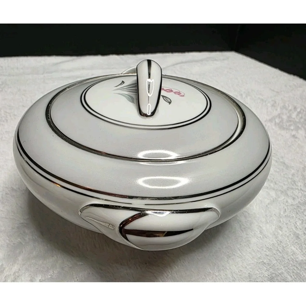 MCM‎ Vintage Noritake Sugar Bowl & Creamer 5518, with Pink Lily of the Valley